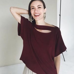 REIFhaus Calla Tee in Oxblood — Size S